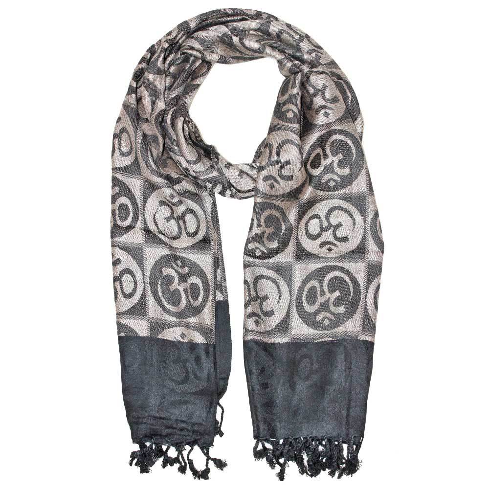 Om Meditation Symbol Handwoven Tassel Scarf