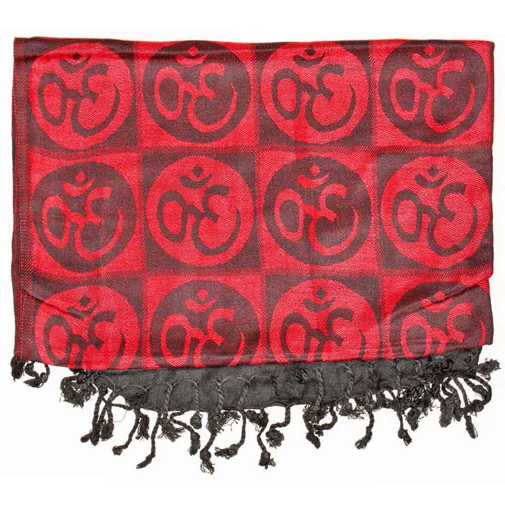 Om Meditation Symbol Handwoven Tassel Scarf