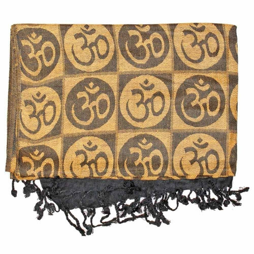 Om Meditation Symbol Handwoven Tassel Scarf