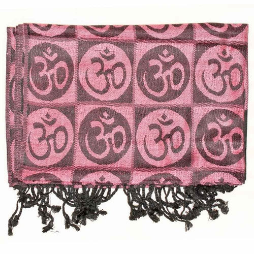 Om Meditation Symbol Handwoven Tassel Scarf