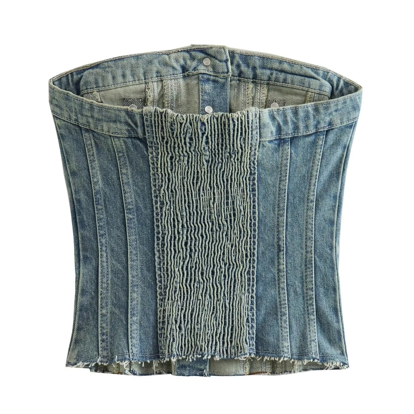 Strapless Denim Top for Women's Streetwear