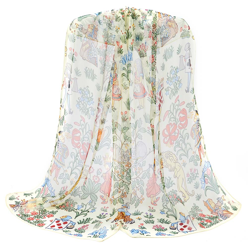 Alice In Wonderland - 100% Pure Silk Scarf