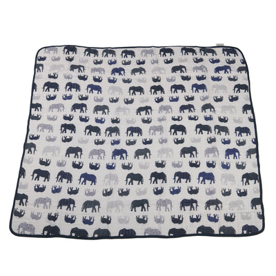 Blue Elephants and Spotted Wave Newcastle Blanket