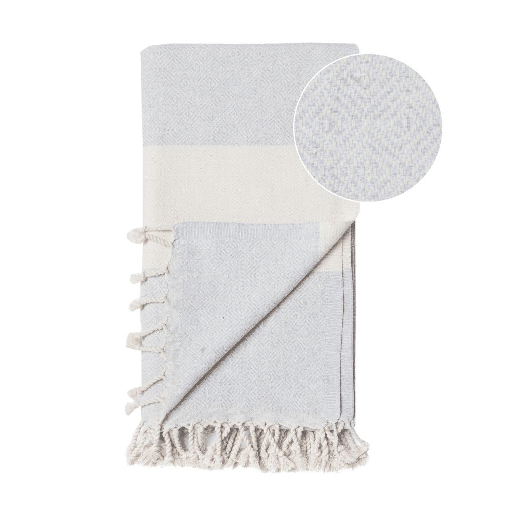 Beach Spa Turkish Hammam Towel Diamant Grey