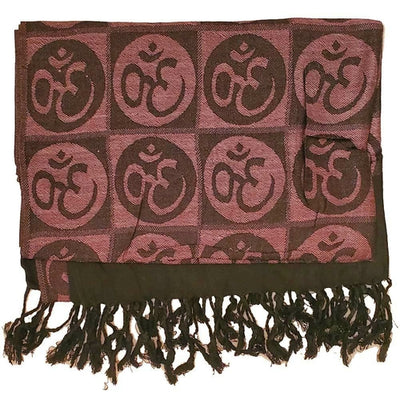 Om Meditation Symbol Handwoven Tassel Scarf