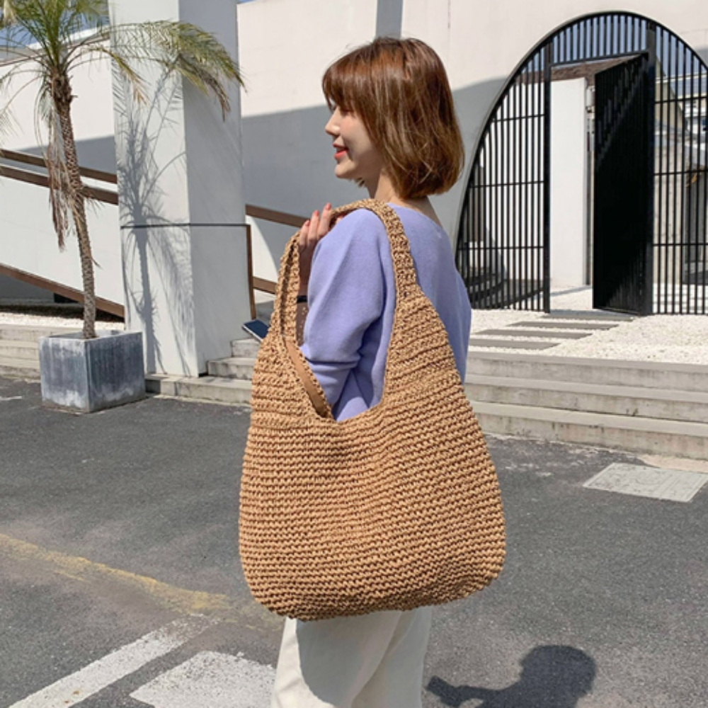 Summer Shoulder Straw Tote