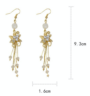 Flower Slinky Drop Beads Earrings