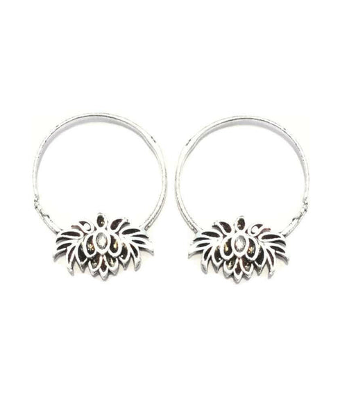 Lotus Flower Hoops Earrings