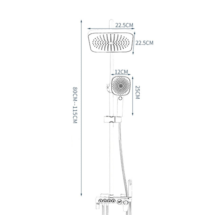 A11 Three Gear Round Tube Hot And Cold Shower Head Set Home Bathroom
