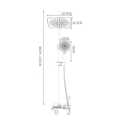 A11 Three Gear Round Tube Hot And Cold Shower Head Set Home Bathroom