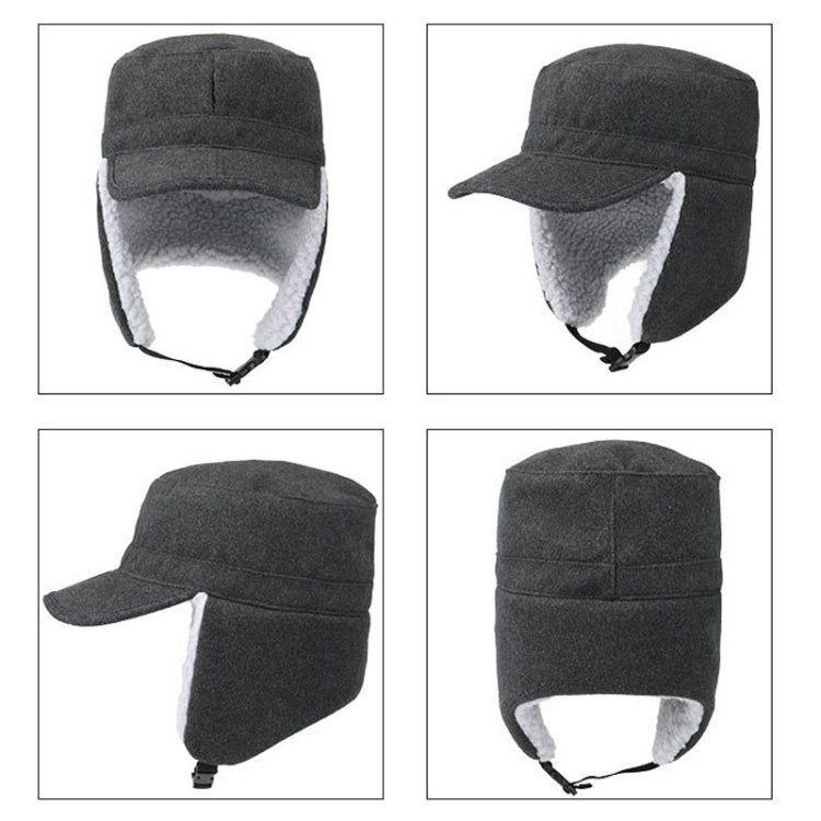 Foldable Warm Lamb Down Thickened Windproof Duck Tongue Hat, Style: