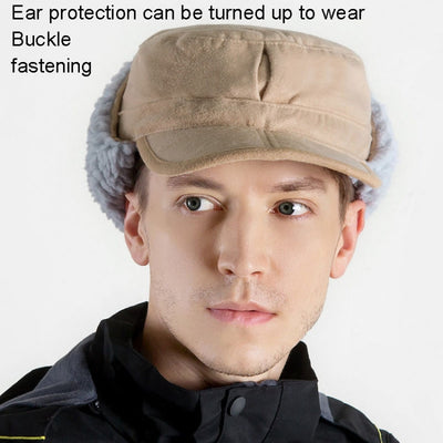 Foldable Warm Lamb Down Thickened Windproof Duck Tongue Hat, Style: