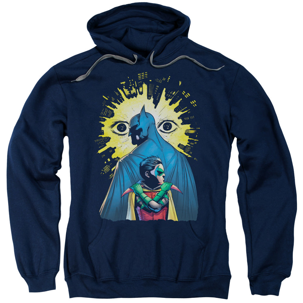 Trevco BM2689-AFTH-1 Batman Watchers-Adult Pull-Over Hoodie, Navy