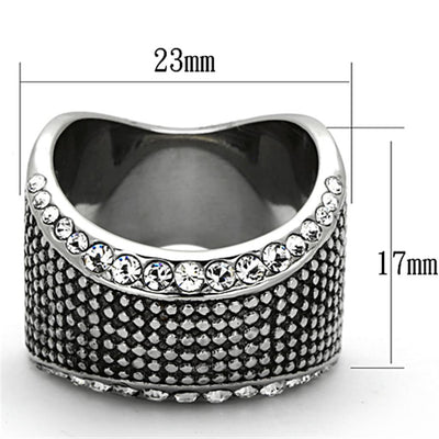 TK1198 - High polished (no plating) Stainless Steel Ring with Top