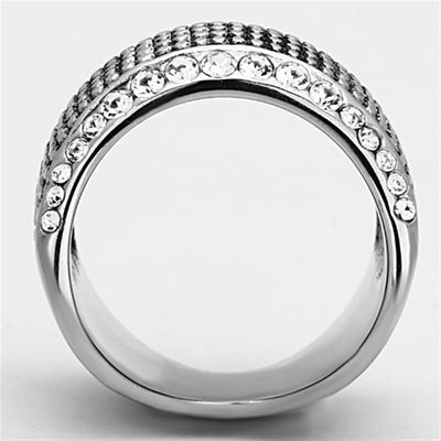 TK1198 - High polished (no plating) Stainless Steel Ring with Top