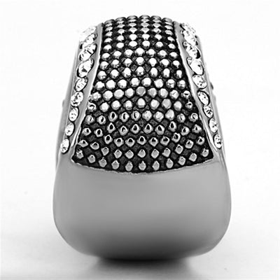 TK1198 - High polished (no plating) Stainless Steel Ring with Top