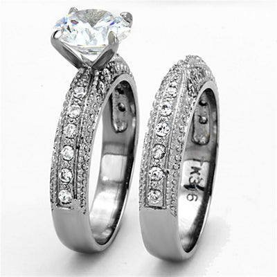 TK1228 - High polished (no plating) Stainless Steel Ring with AAA