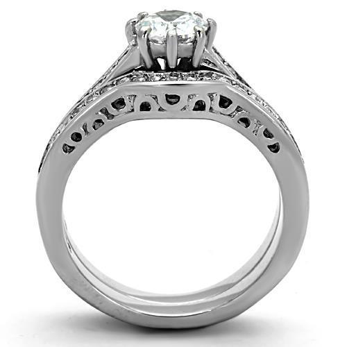 TK1330 - High polished (no plating) Stainless Steel Ring with AAA