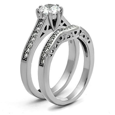 TK1330 - High polished (no plating) Stainless Steel Ring with AAA