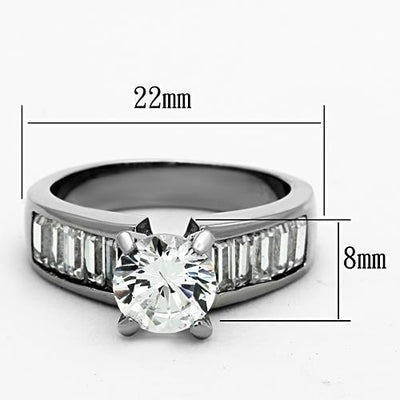 TK1332 - High polished (no plating) Stainless Steel Ring with AAA