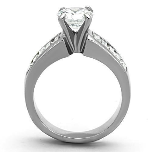 TK1332 - High polished (no plating) Stainless Steel Ring with AAA