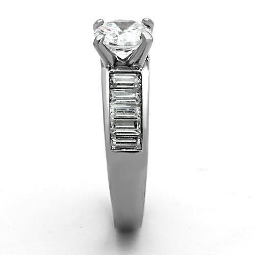 TK1332 - High polished (no plating) Stainless Steel Ring with AAA