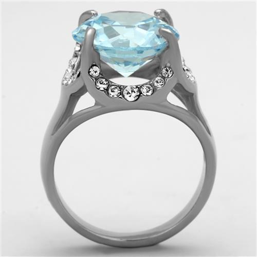 TK1423 - High polished (no plating) Stainless Steel Ring with AAA