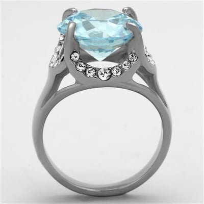 TK1423 - High polished (no plating) Stainless Steel Ring with AAA