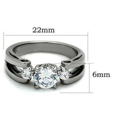 TK1537 - High polished (no plating) Stainless Steel Ring with AAA