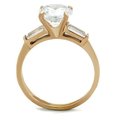 TK1595 - IP Rose Gold(Ion Plating) Stainless Steel Ring with AAA Grade