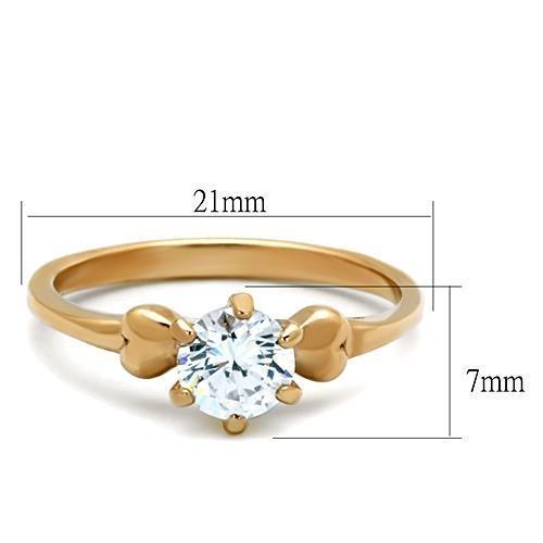 TK1596 - IP Rose Gold(Ion Plating) Stainless Steel Ring with AAA Grade