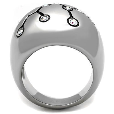 TK1685 - High polished (no plating) Stainless Steel Ring with Top