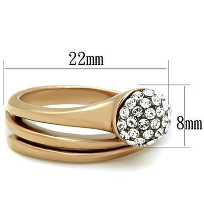 TK1693 - IP Rose Gold(Ion Plating) Stainless Steel Ring with Top Grade