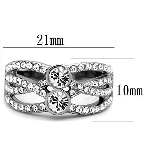 TK1758 - High polished (no plating) Stainless Steel Ring with Top