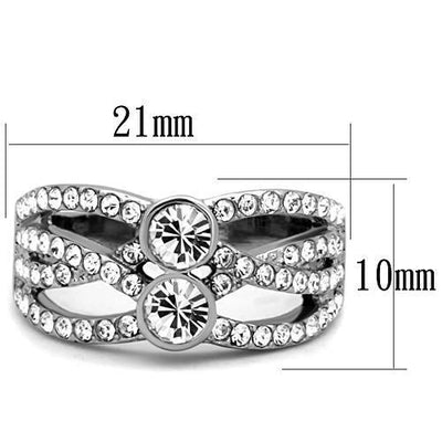 TK1758 - High polished (no plating) Stainless Steel Ring with Top