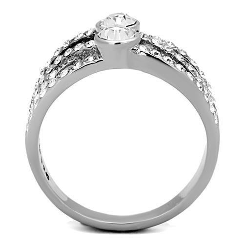 TK1758 - High polished (no plating) Stainless Steel Ring with Top