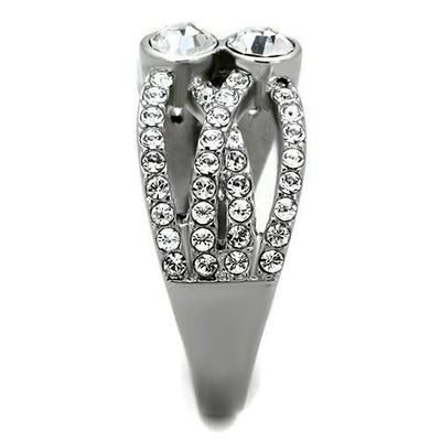 TK1758 - High polished (no plating) Stainless Steel Ring with Top