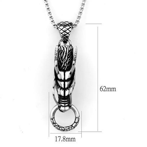 TK2005 - High polished (no plating) Stainless Steel Necklace with No