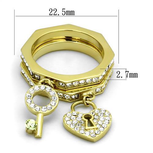 TK2127 - IP Gold(Ion Plating) Stainless Steel Ring with Top Grade