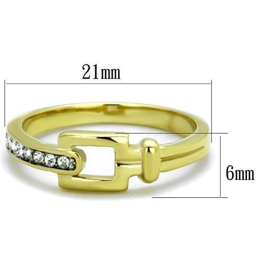 TK2164 - Two-Tone IP Gold (Ion Plating) Stainless Steel Ring with Top