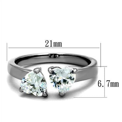 TK2167 - High polished (no plating) Stainless Steel Ring with AAA