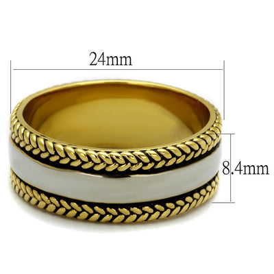 TK2375 - Two-Tone IP Gold (Ion Plating) Stainless Steel Ring with