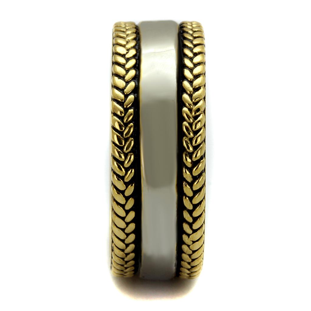 TK2375 - Two-Tone IP Gold (Ion Plating) Stainless Steel Ring with