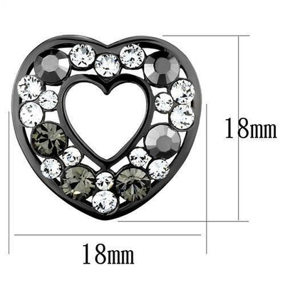 TK2627 - IP Light Black  (IP Gun) Stainless Steel Earrings with Top