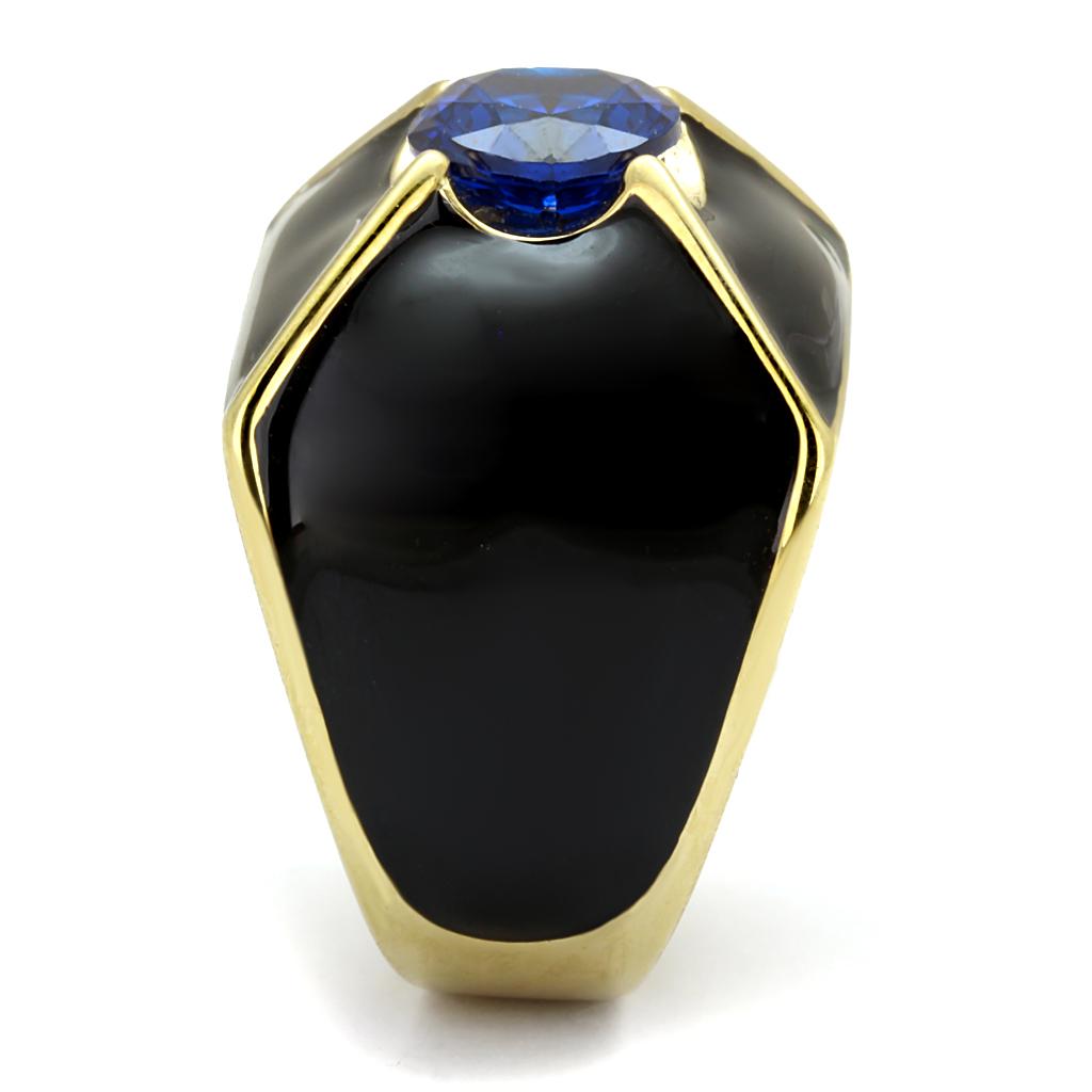 TK2640 - IP Gold(Ion Plating) Stainless Steel Ring with AAA Grade CZ