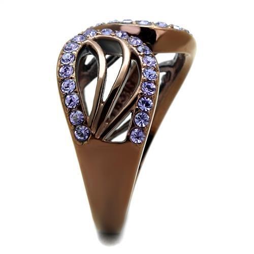 TK2755 - IP Coffee light Stainless Steel Ring with Top Grade Crystal