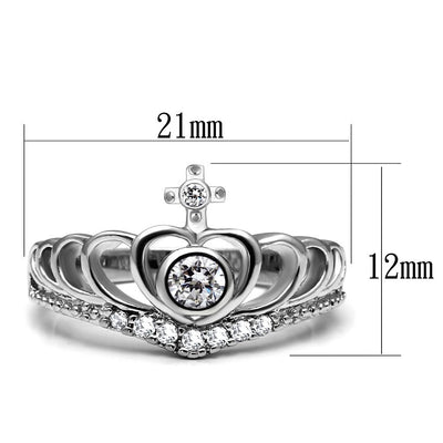 TK2870 - High polished (no plating) Stainless Steel Ring with AAA