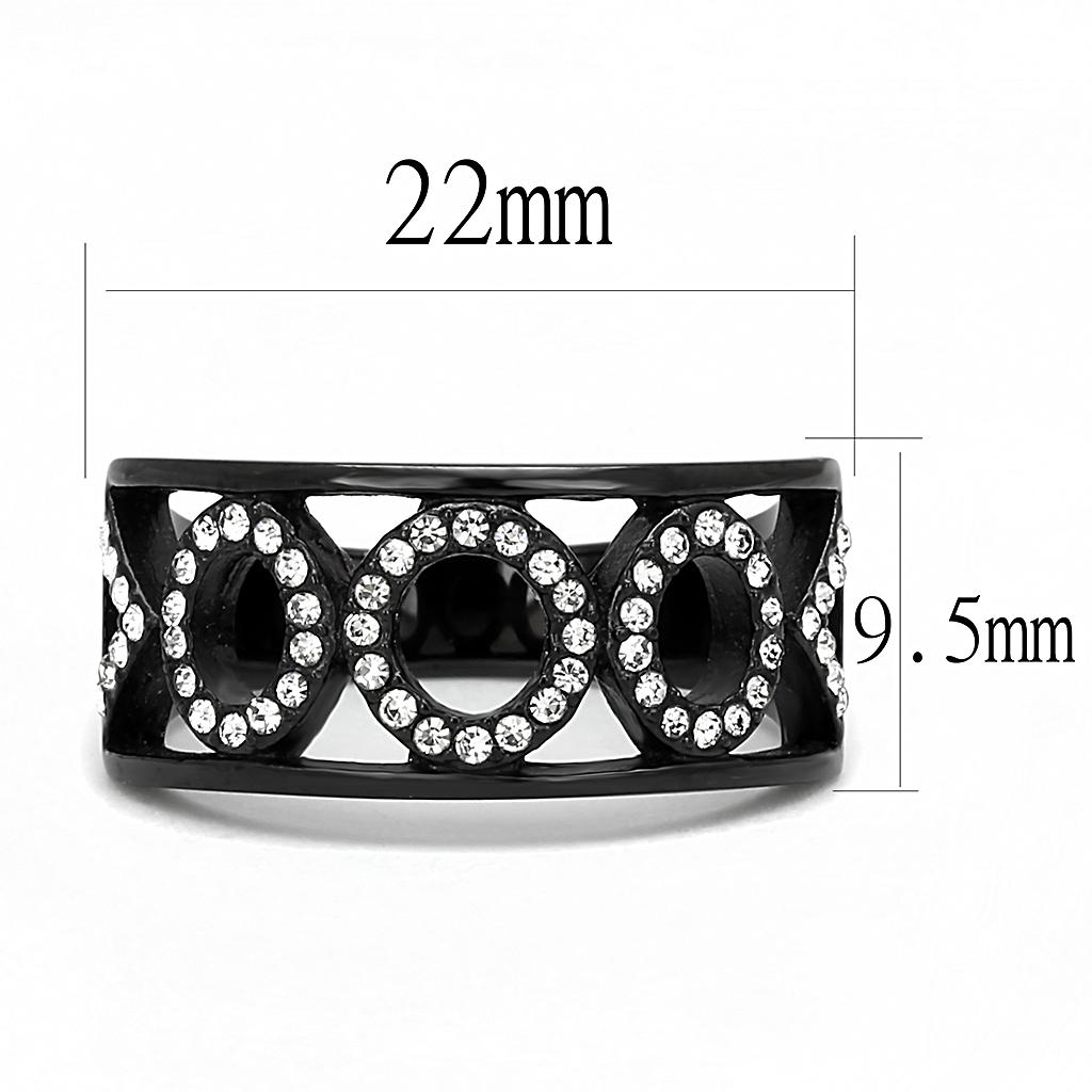 TK3046 - IP Black(Ion Plating) Stainless Steel Ring with Top Grade