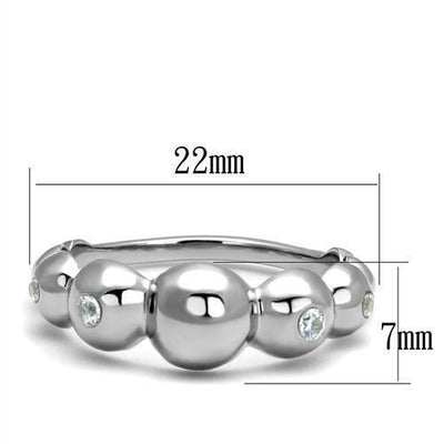 TK3087 - High polished (no plating) Stainless Steel Ring with AAA