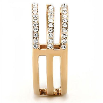 TK3236 - IP Rose Gold(Ion Plating) Stainless Steel Ring with Top Grade